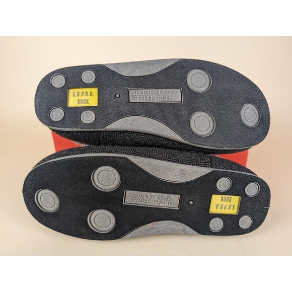 Deer Stags Slipperooz Nordic Slippers Mens 11 M Black Tweed Slip On Shoes NWB - Picture 8 of 11